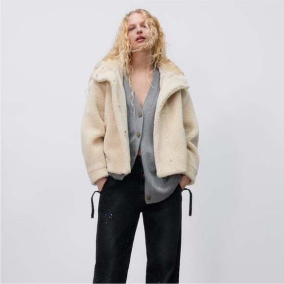 Zara Jackets & Blazers - Brand new zara Cream Teddy Jacket